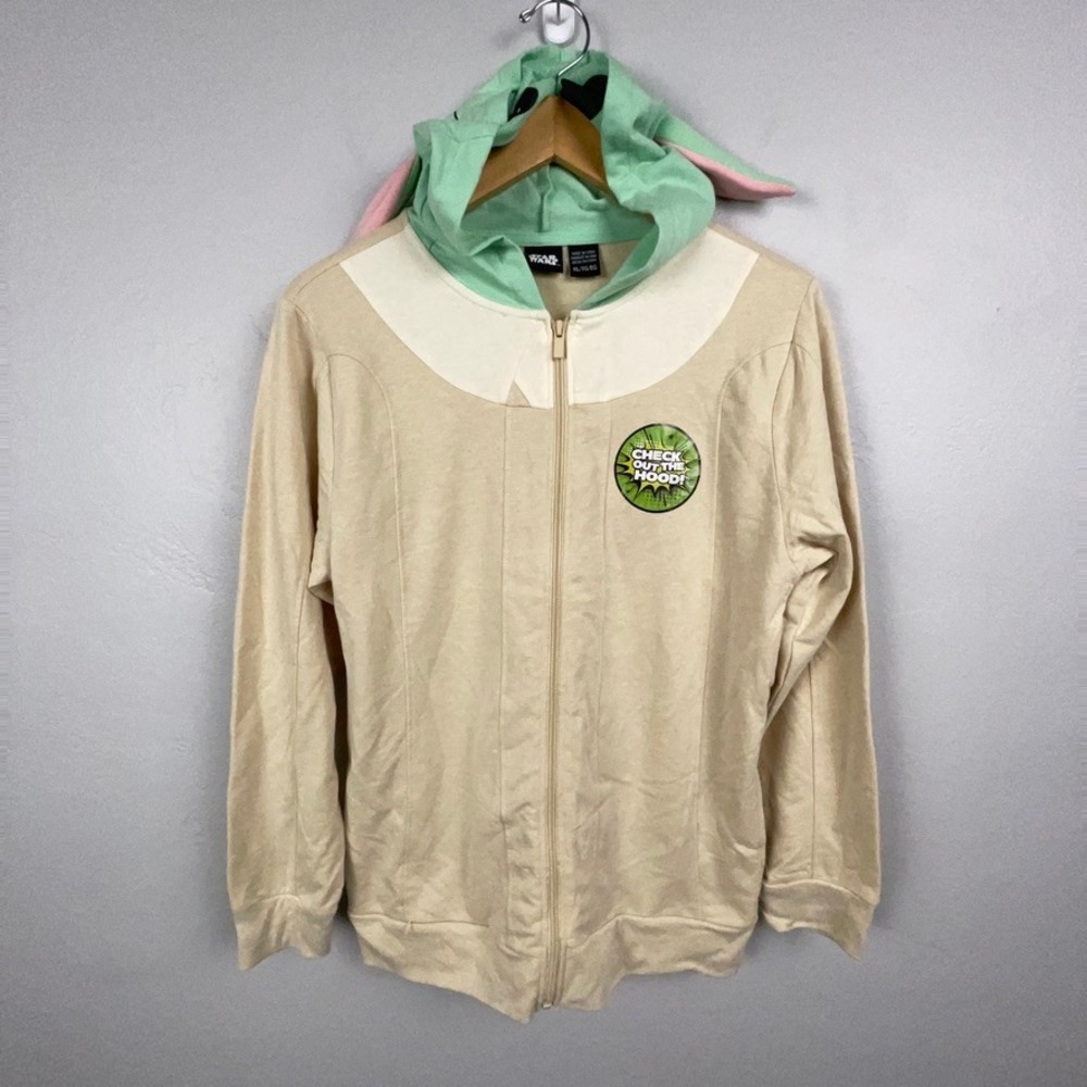 Star Wars Hoodie Kids XL Grogu The Child Mandalorian Zip Up Costume Sweater Top
